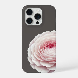 Coque iPhone 15 Pro Blush Floral Charbon Élégant et Chaud