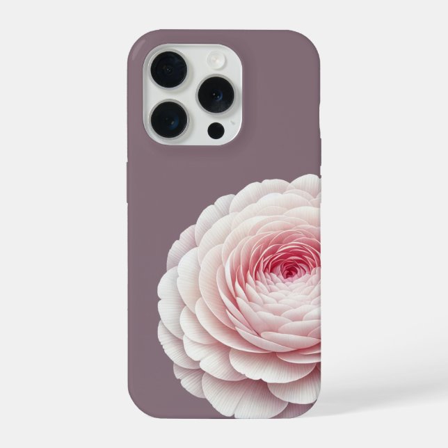 Coque iPhone Blush Floral Mauve Fumé Élégant (Verso)