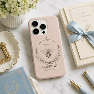 Coque iPhone 15 Pro Blush Vintage Bee poussiéreux  Campagne française 