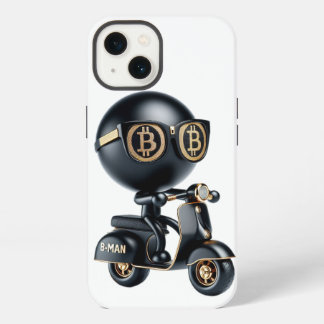 Etui iPhone 13 Bman sur un scooter, Bitcoin, par Natasha Us