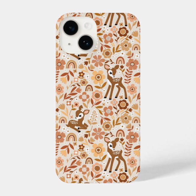 Coque iPhone Boeuf mignon cerf modèle floral (Verso)