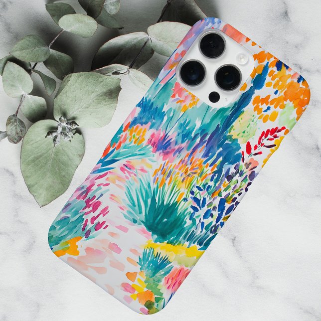 Coque iPhone Boho Abstract Wildflower Garden (Créateur téléchargé)