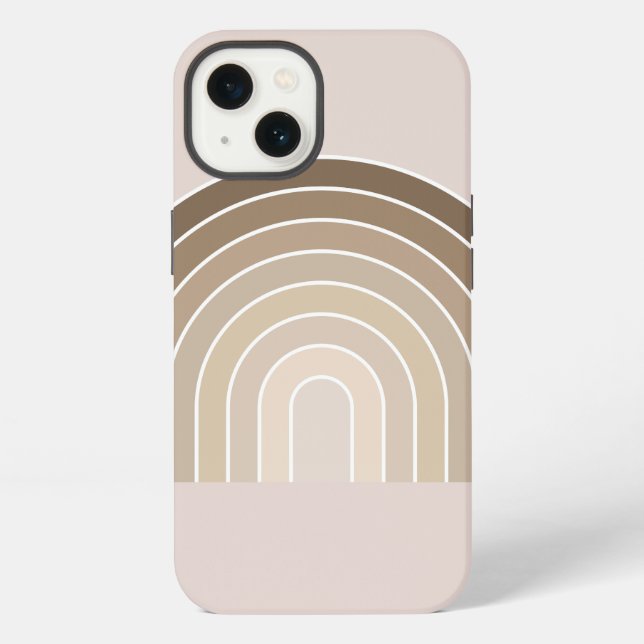Coque iPhone Boho Arc-en-Ciel Tons Olive Terre (Verso)