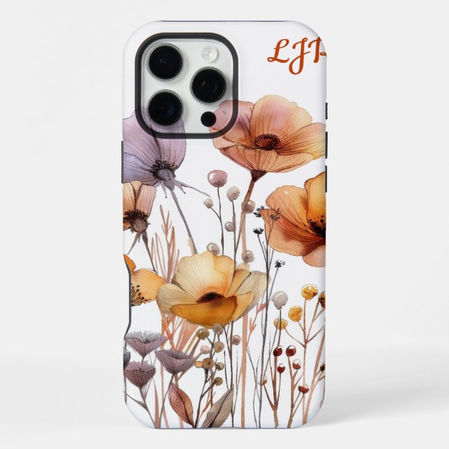 Coque iPhone Boho Chic Aquarelle Florale (Verso)