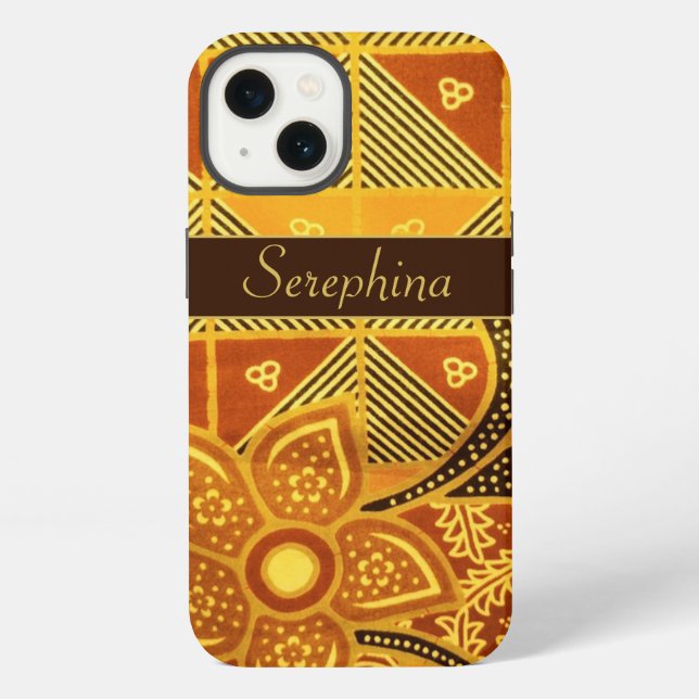 Coque iPhone Boho Chic Fleur Jaune Motif Coque-Mate (Verso)