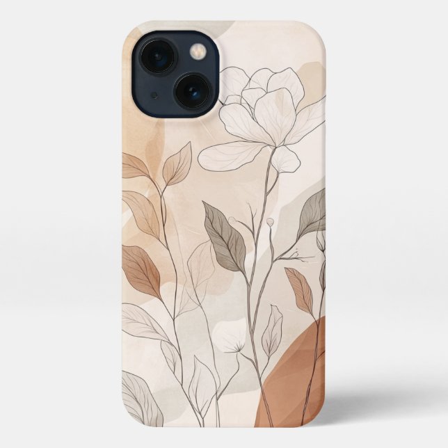 Coque iPhone Boho fleurs modernes (Verso)