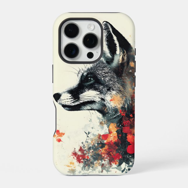 Coque iPhone Boho floral renard faune nature (Verso)