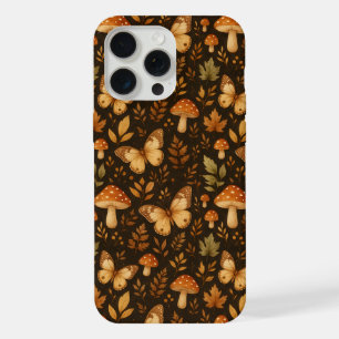 Coque iPhone 15 Pro Max Boho Forêt Bois Champignons Couleurs d'Automne