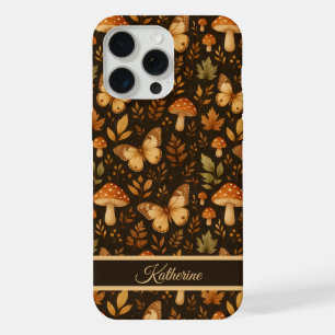 Coque iPhone 15 Pro Max Boho Forêt Bois Champignons Couleurs d'Automne