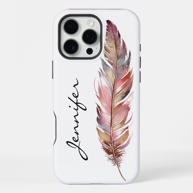 Coque iPhone Boho iPhone à plumes amérindiennes (Verso)