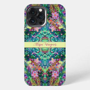 Etui iPhone 13 Pro Max Boho Joli Floral Stylish Nom Coloré