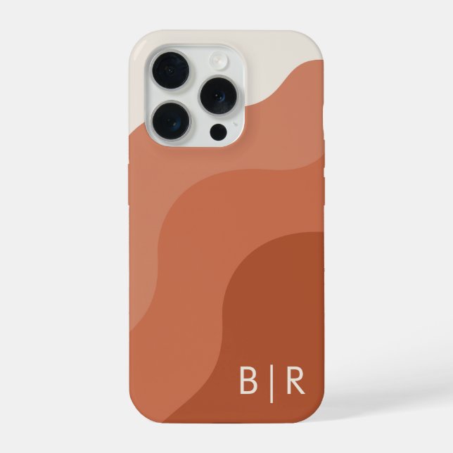 Coque iPhone Boho Monogram Terracotta Initial (Verso)
