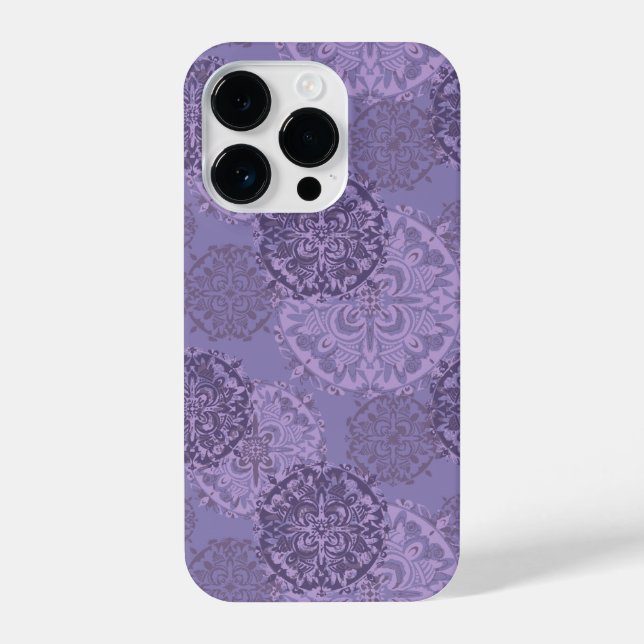 Coque iPhone Boho Purple Mandalas iPhone 14 Plus Coque (Verso)
