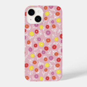 Coque Pour iPhone 14 Boho rose moderne motif floral