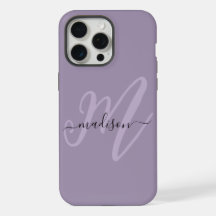 Boho Stylish Lavender Script Monogramme et nom