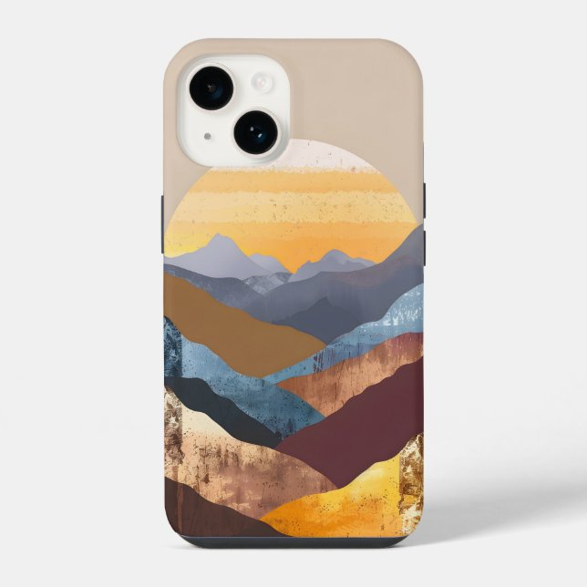 Coque iPhone Boho Sunset Mountains (Verso)