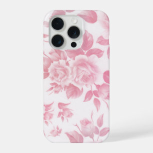 Coque iPhone 15 Pro Boho vintage campagne chic roses florales blanches
