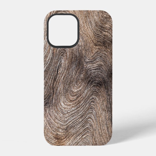 Coque iPhone Bois ancien rustique, fond texturé (Verso)