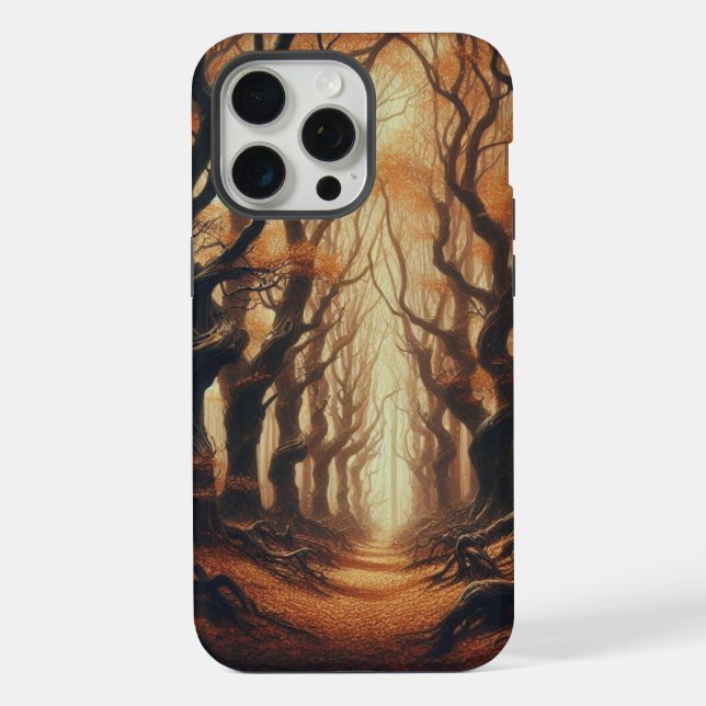 Coque iPhone Bois d'automne gothique (Verso)