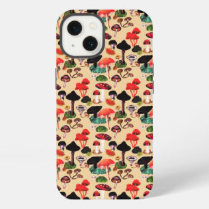 Etui iPhone 13 Bois d'automne rétro champignon aquarelle