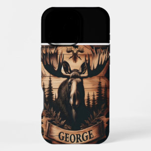 Coque iPhone 16 Pro Max Bois de orignal personnalisé