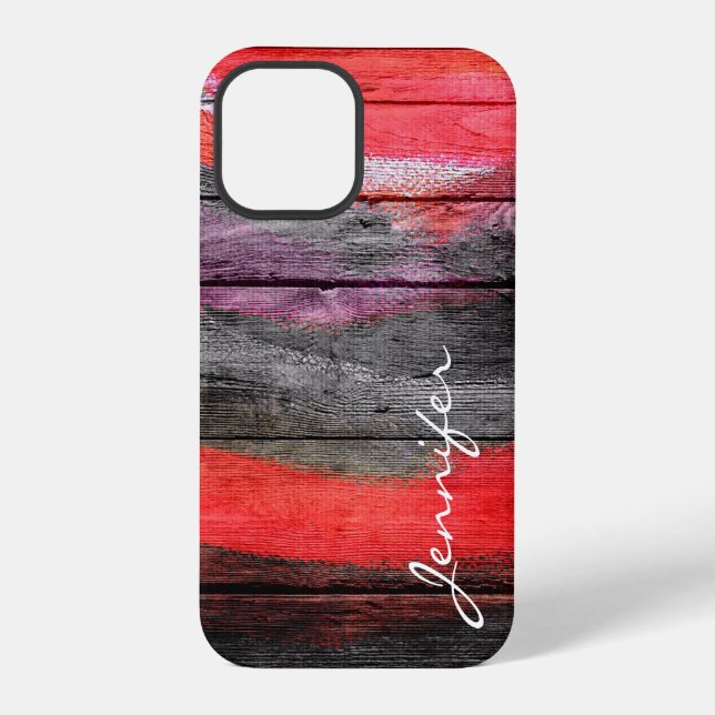 Coque iPhone Bois de teintes peintes #10 (Verso)