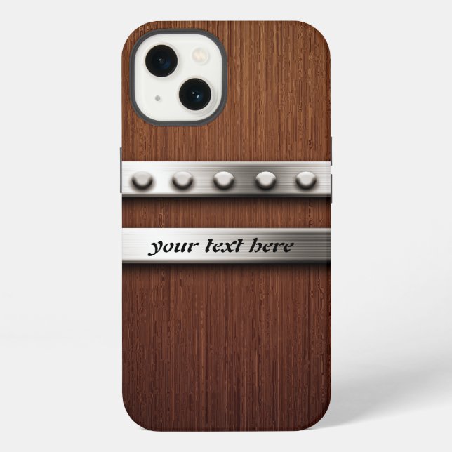 Coque iPhone Bois et métal (Verso)