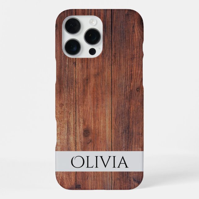 Coque iPhone bois foncé et moderne personnalisé  (Verso)