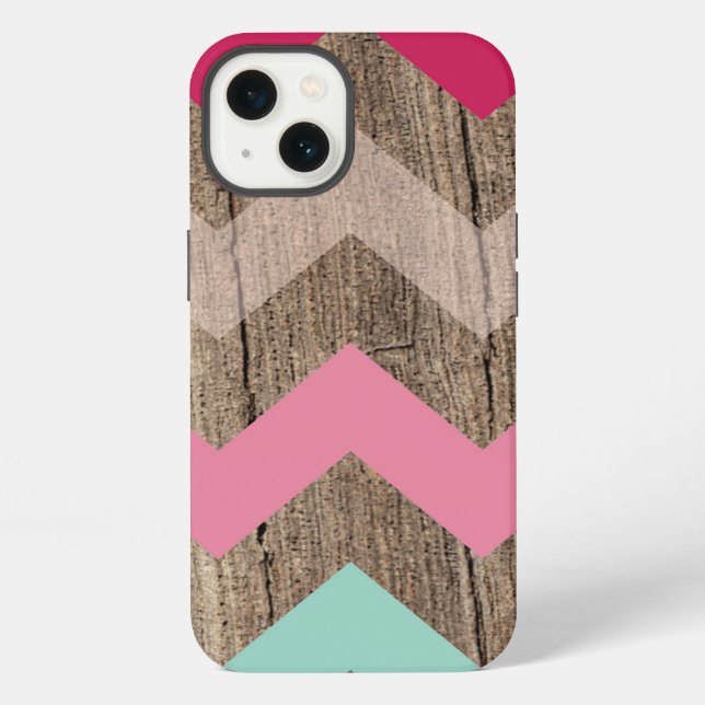 Coque iPhone Bois pastel chevron zigzag zig zag motif chic (Verso)