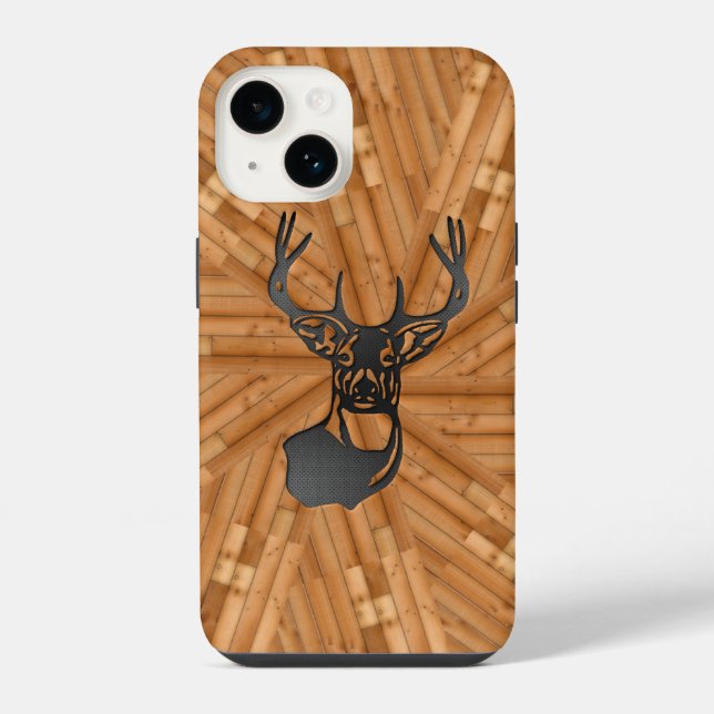 Coque iPhone Bois - Queue blanche Buck Deer (Verso)