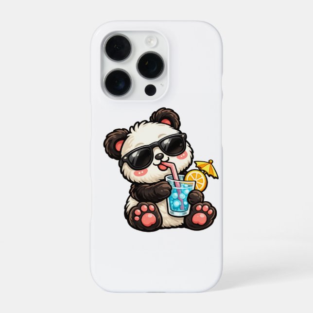 Coque iPhone Boisson Cool Panda (Verso)