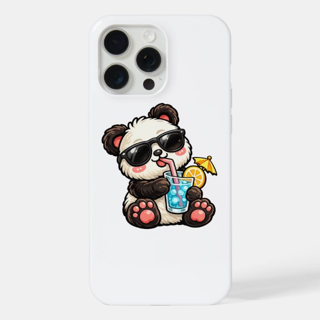 Coque iPhone Boisson Cool Panda (Verso)
