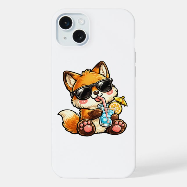 Coque iPhone Boisson Renard Cool (Verso)