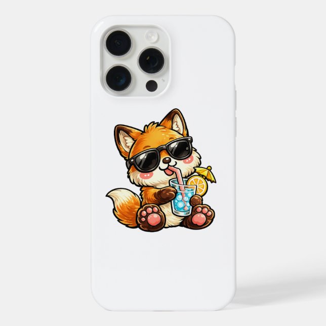 Coque iPhone Boisson Renard Cool (Verso)