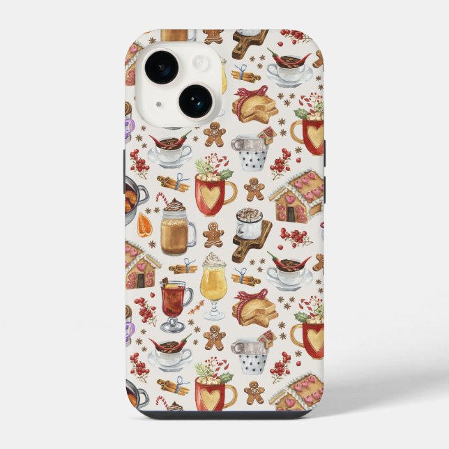 Coque iPhone Boissons d'hiver et desserts (Verso)