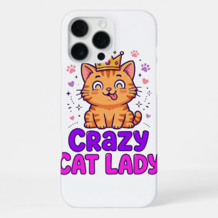 Coque iPhone 16 Pro Max Boîte pour iPhone 16 Pro Max Crazy Cat Lady