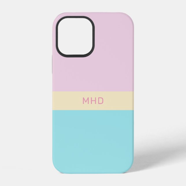 Coque iPhone Boîtes de couleurs monogrammes (Verso)