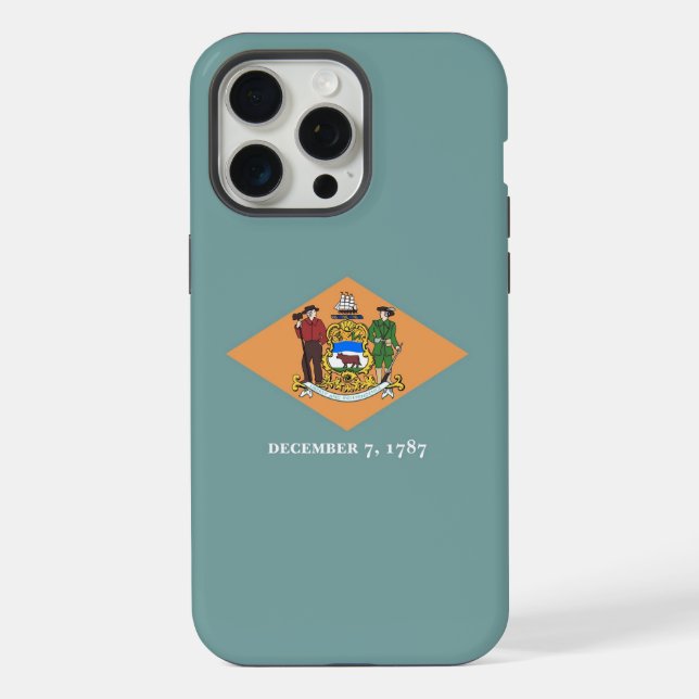 Coque iPhone Boîtier Apple iPhone 15 Pro Max, drapeau du Delawa (Verso)