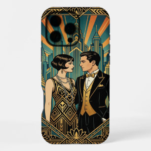 Coque iPhone 16 Pro Max Boîtier Black Gold Teal pour iPhone 16 Pro Max