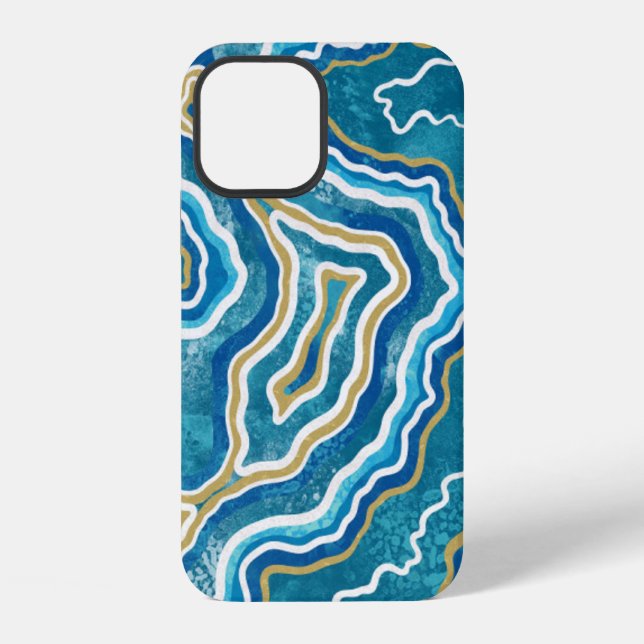 Coque iPhone Boîtier Case-Mate iPhone 12 Graphique Agate Or Ble (Verso)