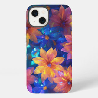 Etui iPhone 13 boîtier de téléphone à fleurs holographiques