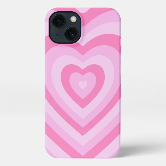 Coque iPhone Boîtier de téléphone de coeur rose (Verso)