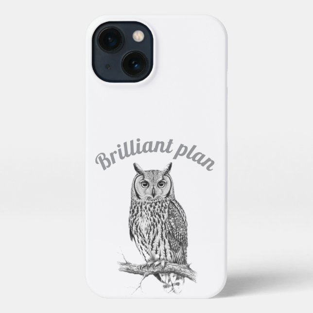 Coque iPhone Boîtier de téléphone d'esquisse Wise Owl (Verso)