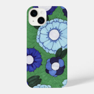 Coque Pour iPhone 14 Boîtier de téléphone Floral bleu