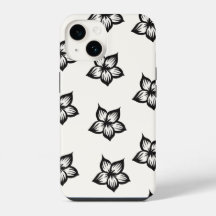 Boîtier de téléphone floral Fleur Noir&Blanc pour