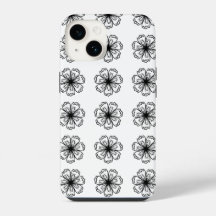 Boîtier de téléphone floral Fleur Noir&Blanc pour