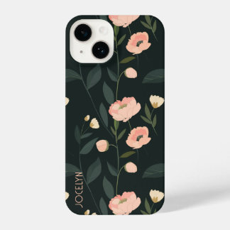 Coque Pour iPhone 14 Boîtier de téléphone floral personnalisé
