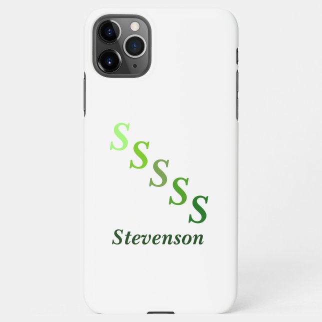 Coque iPhone Boîtier de téléphone - Lettres et nom vert (Dos)