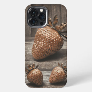 Etui iPhone 13 Pro Max Boîtier de téléphone magnétique à fraise rustique