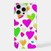 Boîtier de téléphone Motif de coeur coloré | Cute 